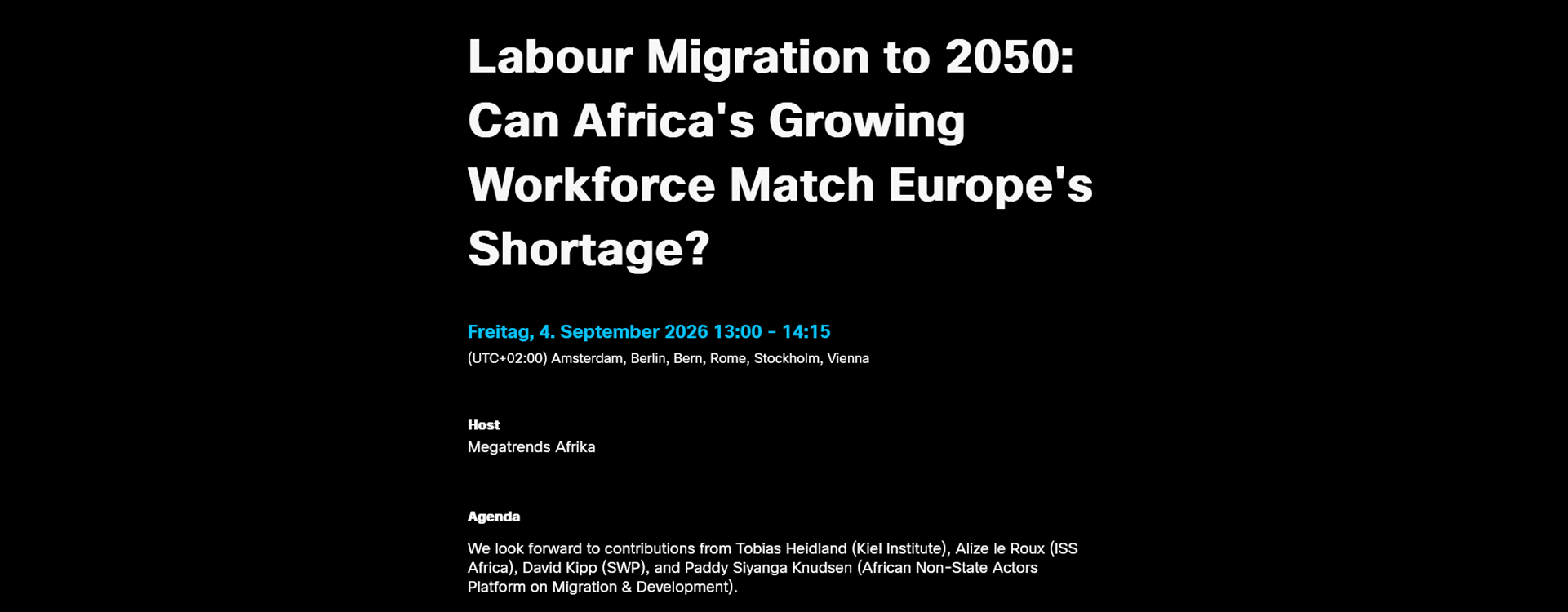 Labour Migration to 2050: Can Africa's growing workforce match Europe's shortage?
