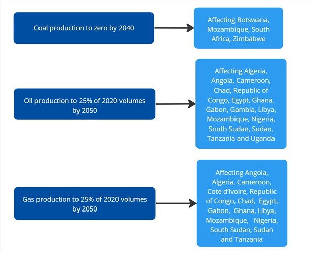 African countries affected by the UNEP Global Production Gap recommendations