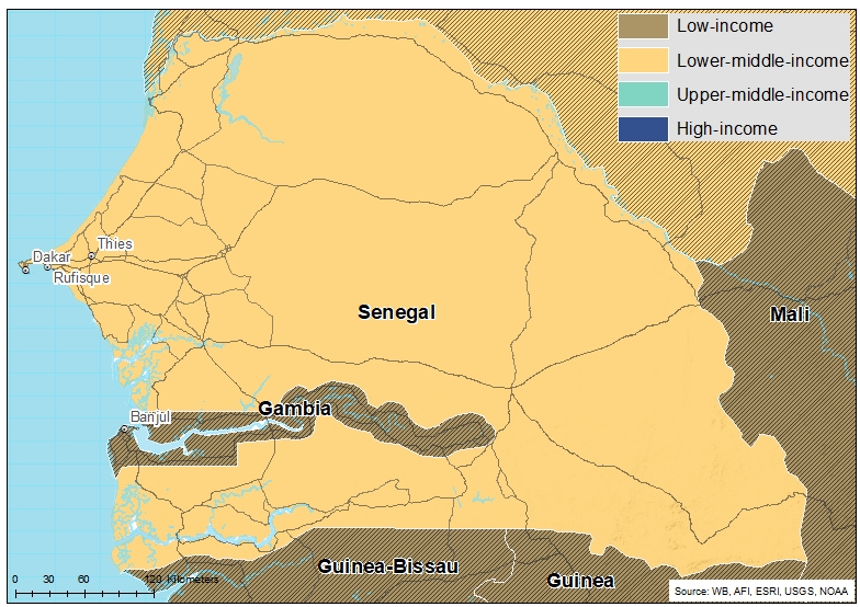 Chart 1: Political map of Senegal