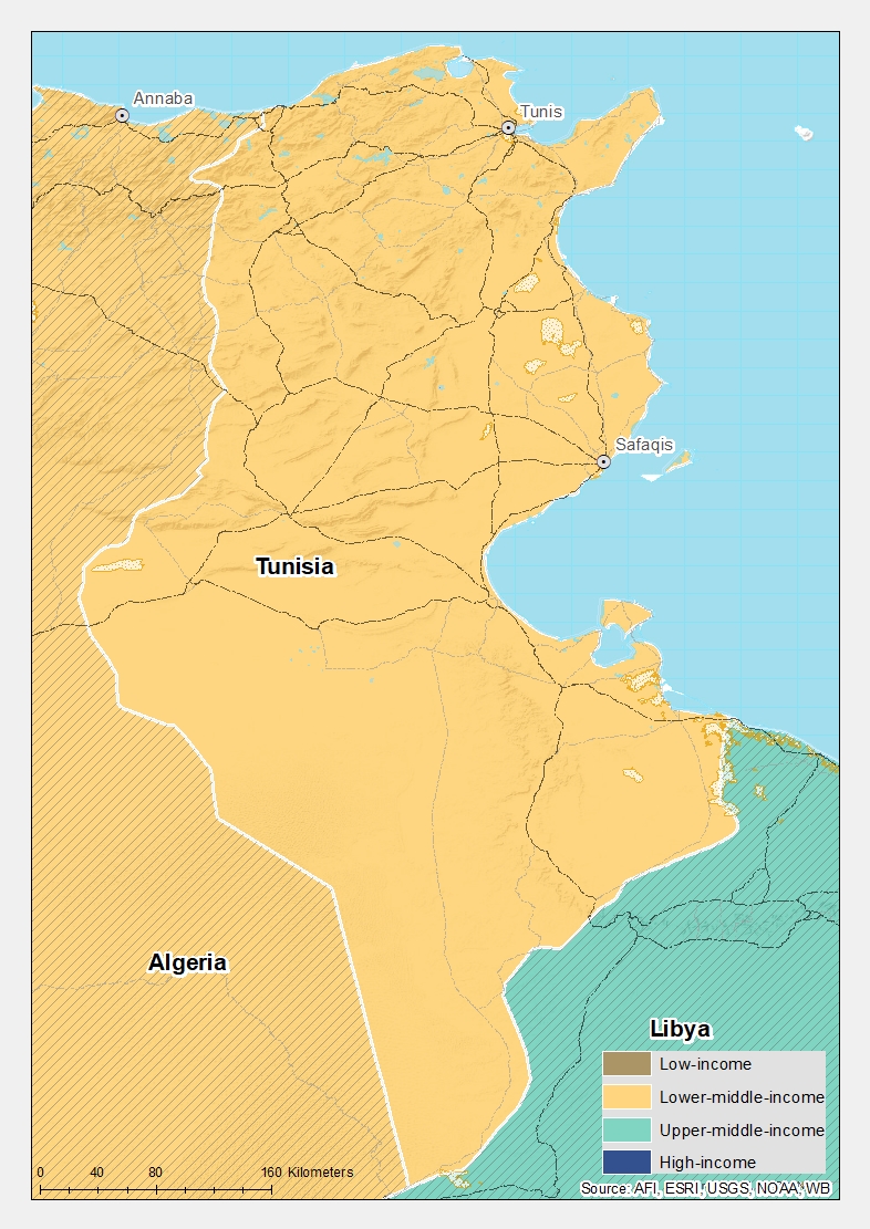Chart 1: Political map of Tunisia